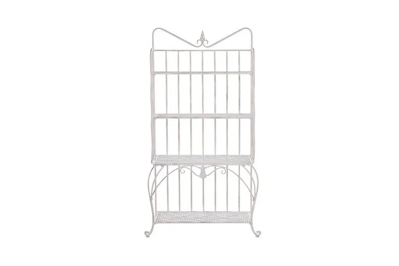 Plantehylle 4 hyller metall lyst beige PAVONA - Beige - Hagemøbler - Øvrig utendørs - Tilbehør utendørs - Hyller utendørs