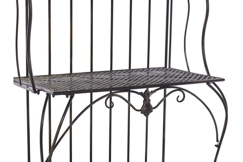 Plantehylle 4 hyller metall svart PAVONA - Svart - Hagemøbler - Øvrig utendørs - Tilbehør utendørs - Hyller utendørs