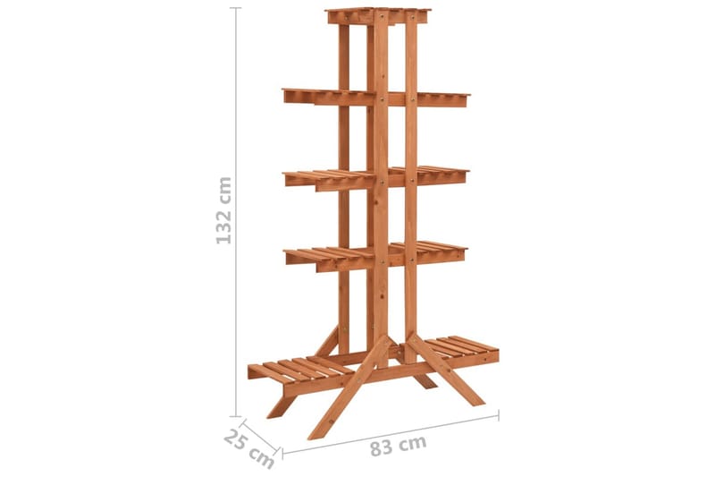 Plantestativ 83x25x132 cm heltre gran - Oransj - Hagemøbler - Øvrig utendørs - Tilbehør utendørs - Hyller utendørs