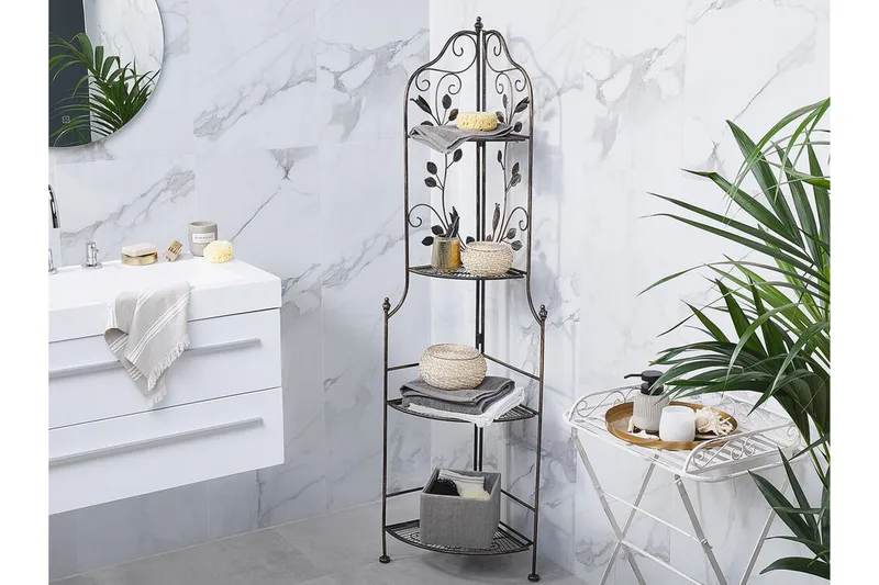 Ternengo Hjørnehylle 35x35 cm - Metall/Svart - Hagemøbler - Øvrig utendørs - Tilbehør utendørs - Hyller utendørs