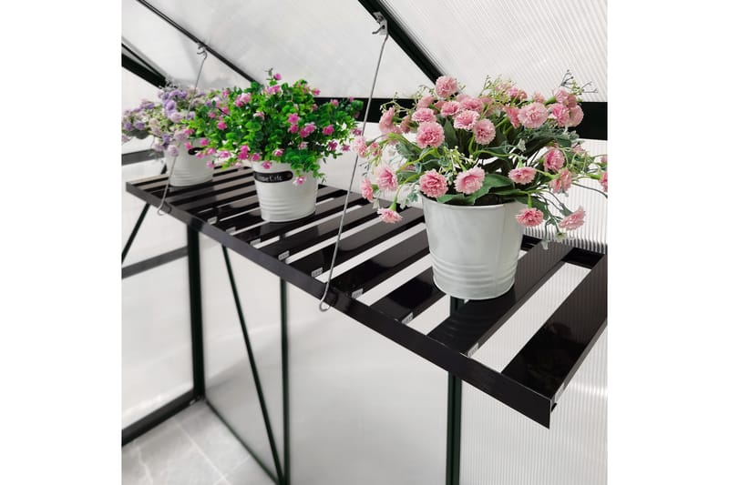 Vegghengt hylle 126x30,5x3 cm - Svart - Hagemøbler - Øvrig utendørs - Tilbehør utendørs - Hyller utendørs