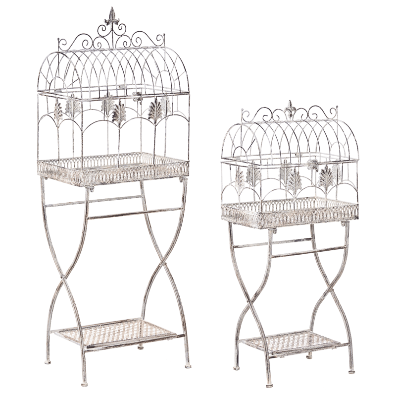 Sett med 2 hyller utendørs Sicily 43/37 cm 30/27 cm, Grå