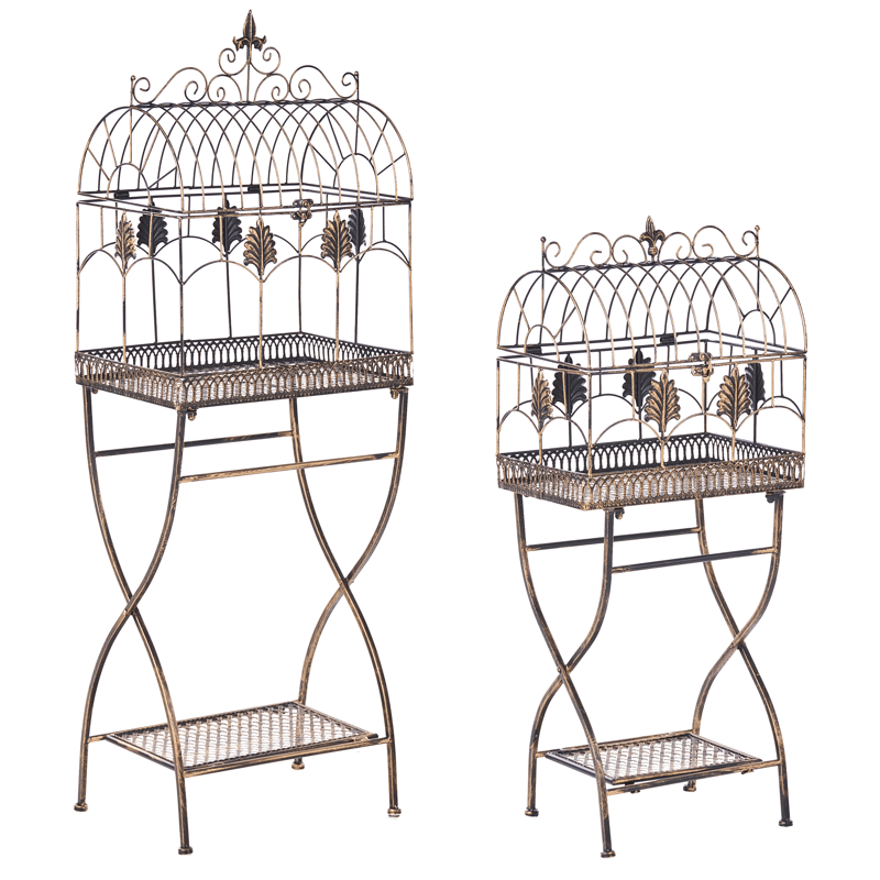 Sett med 2 hyller utendørs Sicily 43/37 cm 30/27 cm, Svart