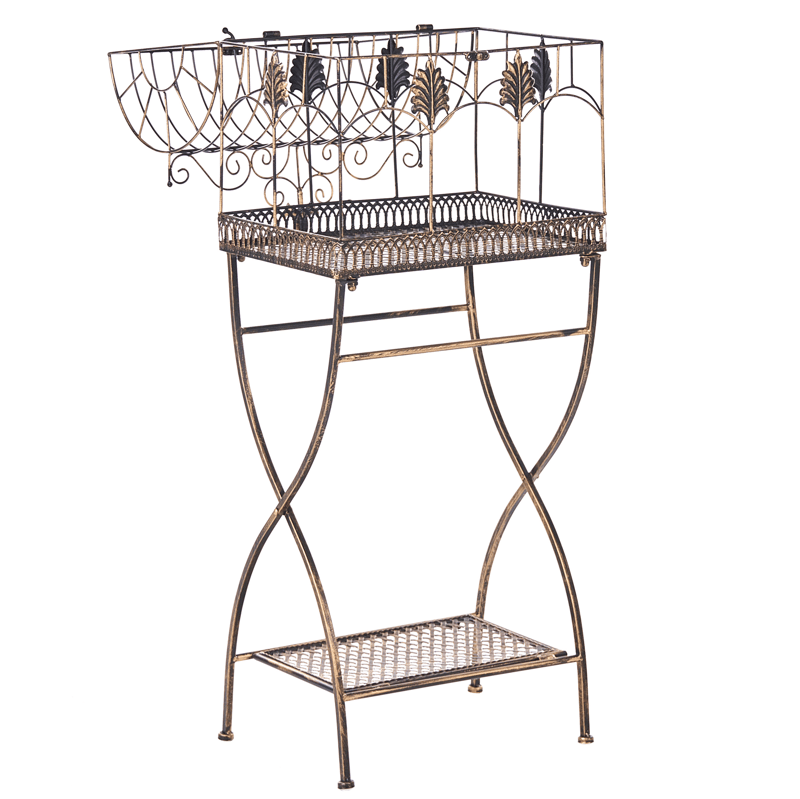 Sett med 2 hyller utendørs Sicily 43/37 cm 30/27 cm - Svart - Hagemøbler - Øvrig utendørs - Tilbehør utendørs - Hyller utendørs