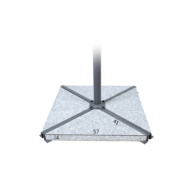 Steiner til parasollfot HOME4YOU 4 stk. granitt 34 kg - Grå - Hagemøbler - Øvrig utendørs - Tilbehør utendørs - Ileggsplater hagebord