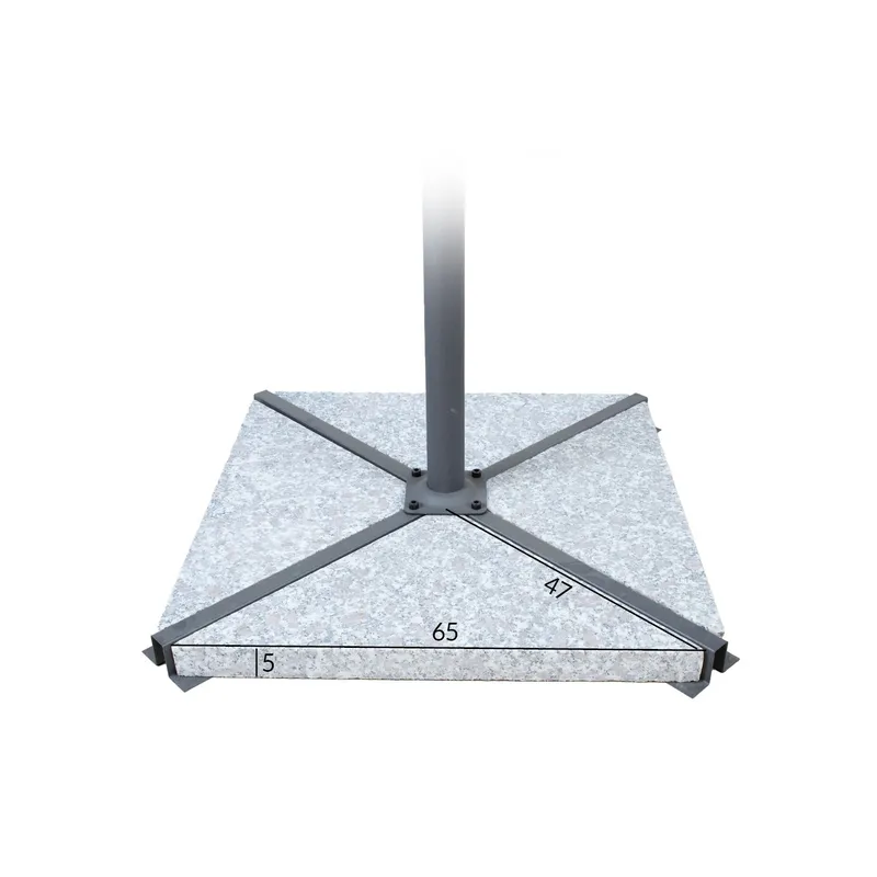 Steiner til parasollfot HOME4YOU 4 stk. granitt 56 kg - Grå - Hagemøbler - Øvrig utendørs - Tilbehør utendørs - Ileggsplater hagebord