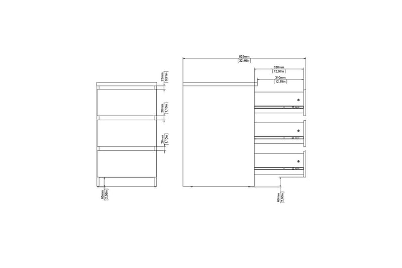 Salomns Kommode 70,1 cm - Svart - Oppbevaring - Oppbevaringsmøbler - Kommode