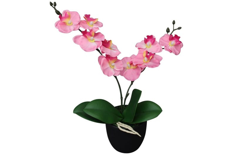 Kunstig Orkidé med Potte 30 cm Rosa - Rosa|Grønn - Hagemøbler - Balkong - Balkongdyrking - Balkongblomster
