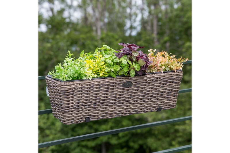 Balkongkasse Wicker Mørkebrun - Hagemøbler - Balkong - Balkongdyrking - Balkongboks