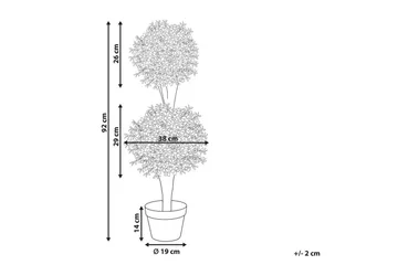 Konstgjord växt Beliani Buxus Ball Tree 38x38x92 cm Green, Dark colored wood - Innredning - Kunstige planter