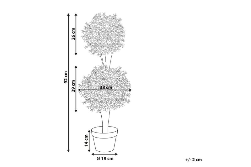 Konstgjord växt Beliani Buxus Ball Tree 38x38x92 cm Green, Dark colored wood - Innredning - Kunstige planter