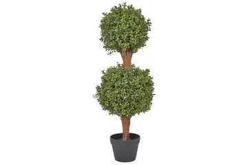 Konstgjord växt Beliani Buxus Ball Tree 38x38x92 cm Green, Dark colored wood - Innredning - Kunstige planter