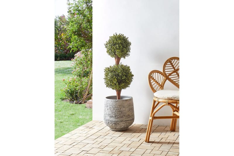 Konstgjord växt Beliani Buxus Ball Tree 38x38x92 cm Green, Dark colored wood - Innredning - Kunstige planter