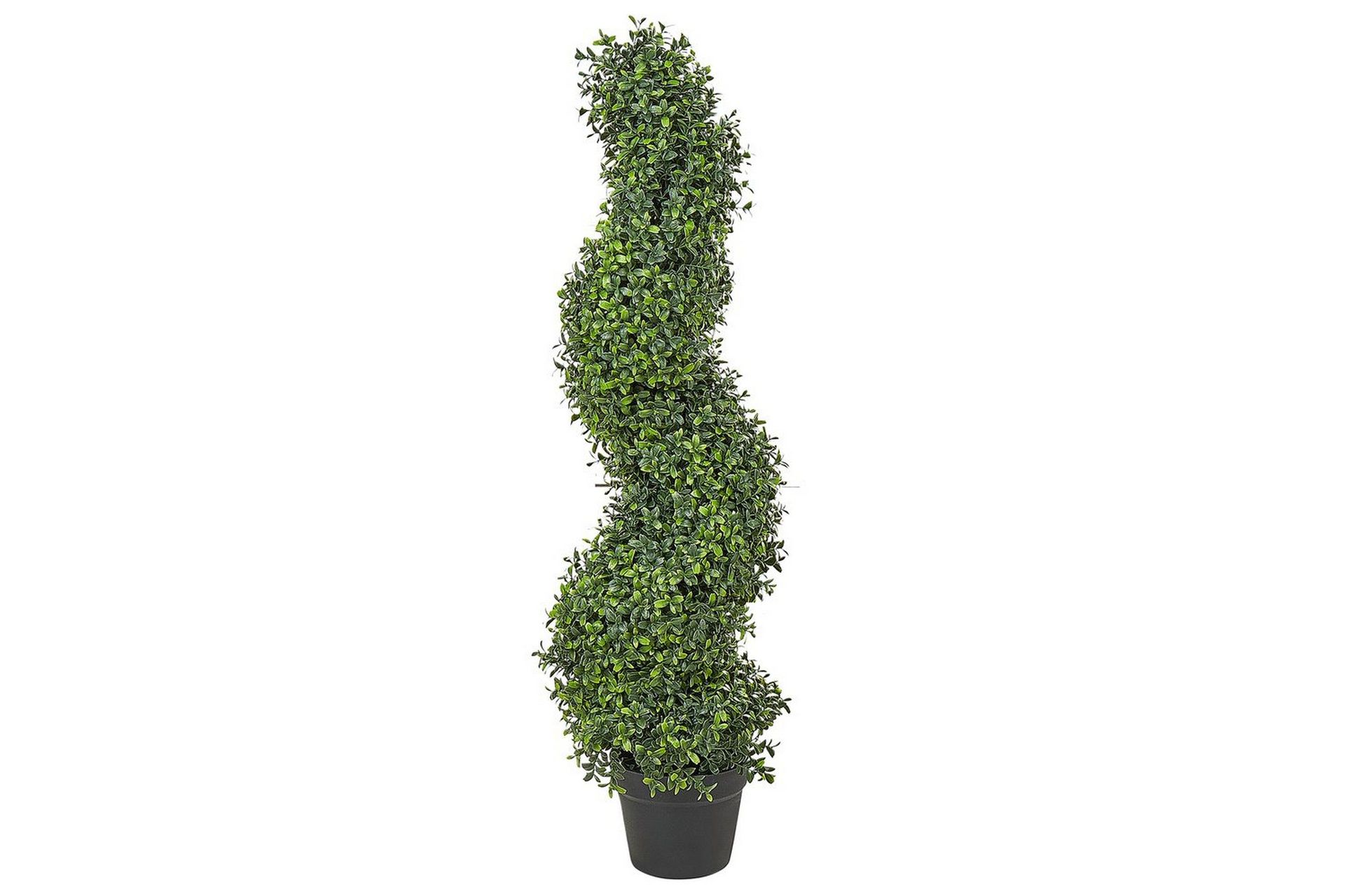Konstgjord växt Beliani Buxus Spiral Tree 30x30x98 cm Green\|\|Black -