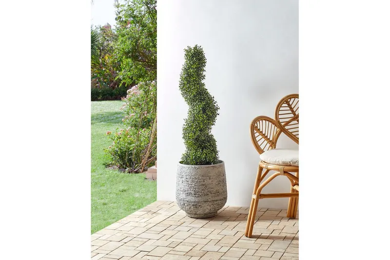 Konstgjord växt Beliani Buxus Spiral Tree 30x30x98 cm Green||Black - Innredning - Kunstige planter