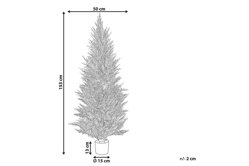 Konstgjord växt Beliani Cedar Tree 50x50x153 cm Green||Dark colored wood - Innredning - Kunstige planter