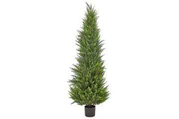 Konstgjord växt Beliani Cedar Tree 50x50x153 cm Green||Dark colored wood - Innredning - Kunstige planter