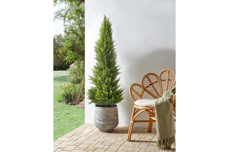 Konstgjord växt Beliani Cedar Tree 50x50x153 cm Green||Dark colored wood - Innredning - Kunstige planter