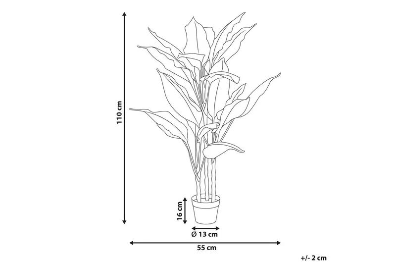 Konstgjord växt Beliani Dieffenbachia 55x55x110 cm Green||Black - Innredning - Kunstige planter