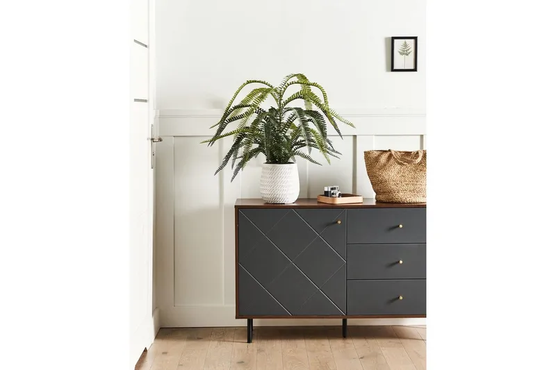 Konstgjord växt Beliani Fern Leaf Plant Green||Black - Innredning - Kunstige planter