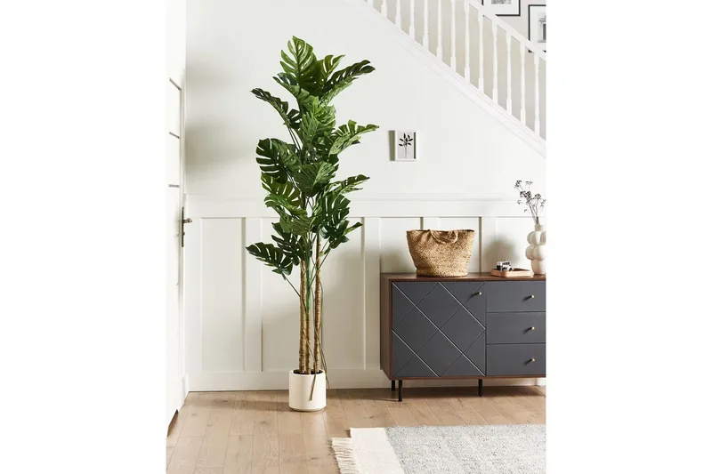 Konstgjord växt Beliani Monstera Plant 71x71x221 cm Green||Black - Innredning - Kunstige planter