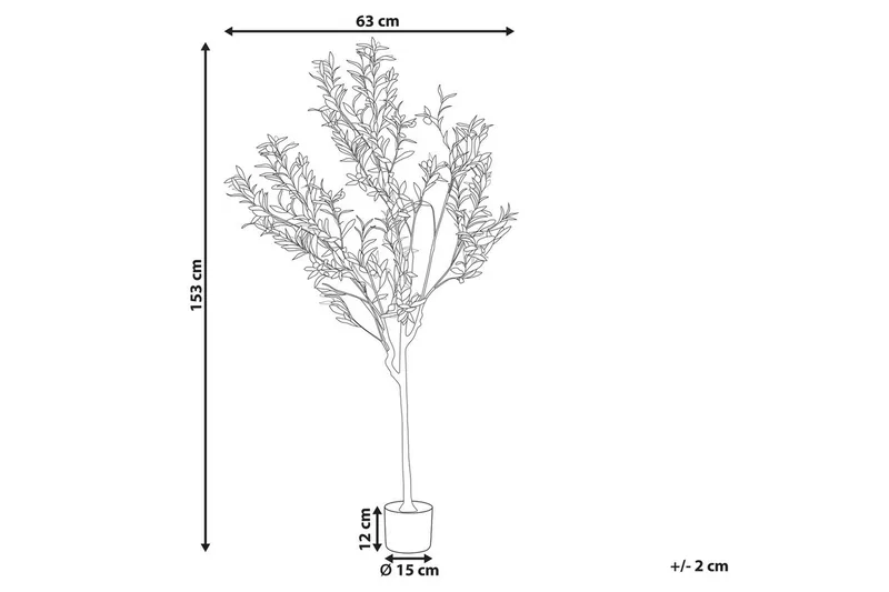 Konstgjord växt Beliani Olive Tree 63x63x153 cm Green||Black - Innredning - Kunstige planter