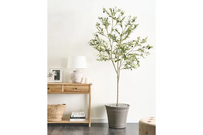 Konstgjord växt Beliani Olive Tree 75x75x178 cm Green||Black - Innredning - Kunstige planter