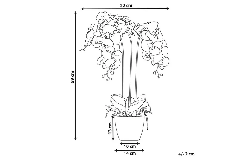 Konstgjord växt Beliani Orchid 22x22x59 cm Green||White - Innredning - Kunstige planter