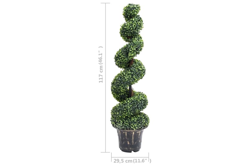 Kunstig buksbomplante med potte 117 cm grønn - grønn - Hagemøbler - Balkong - Balkongdyrking - Balkongblomster