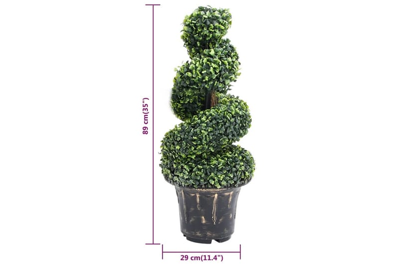 Kunstig buksbomplante med potte 89 cm grønn - grønn - Hagemøbler - Balkong - Balkongdyrking - Balkongblomster