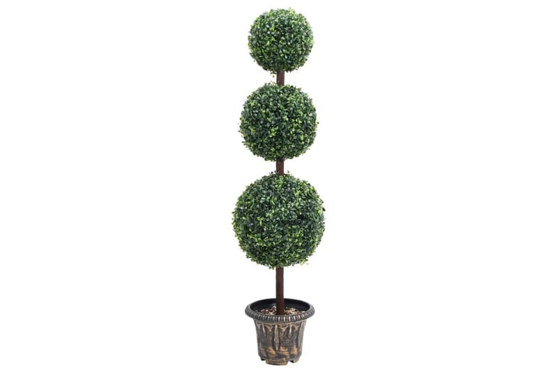 Kunstig buksbomplante med potte ballformet 118 cm grønn - grønn - Hagemøbler - Balkong - Balkongdyrking - Balkongblomster