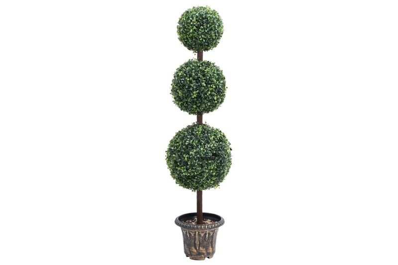 Kunstig buksbomplante med potte ballformet 118 cm grønn - grønn - Balkongblomster - Kunstige planter