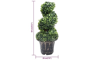 Kunstig buksbomplante med potte 59 cm grønn - grønn - Hagemøbler - Balkong - Balkongdyrking - Balkongblomster