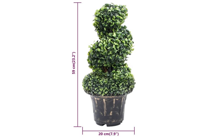Kunstig buksbomplante med potte 59 cm grønn - grønn - Hagemøbler - Balkong - Balkongdyrking - Balkongblomster
