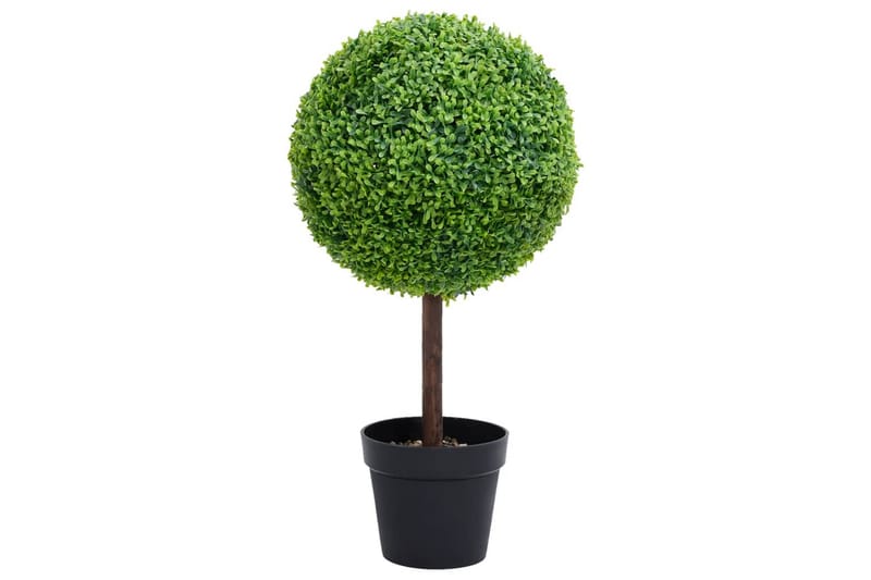 Kunstig buksbomplante med potte ballformet 71 cm grønn - grønn - Balkongblomster - Kunstige planter