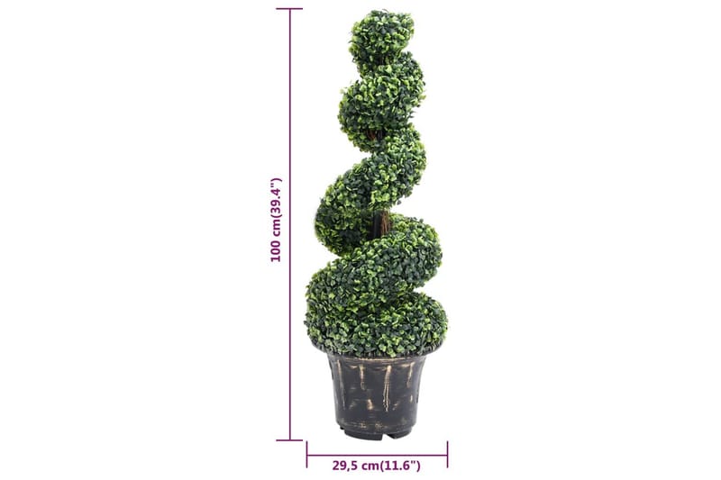 Kunstig buksbomplante med potte 100 cm grønn - grønn - Balkongblomster - Kunstige planter