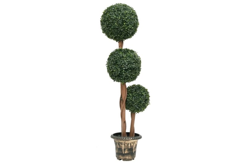 Kunstig buksbomplante med potte ballformet 119 cm grønn - grønn - Balkongblomster - Kunstige planter