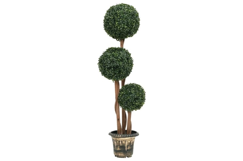 Kunstig buksbomplante med potte ballformet 119 cm grønn - grønn - Balkongblomster - Kunstige planter