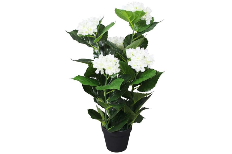 Kunstig hortensia med potte 60 cm hvit - Balkongblomster - Kunstige planter