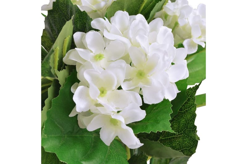 Kunstig hortensia med potte 60 cm hvit - Balkongblomster - Kunstige planter