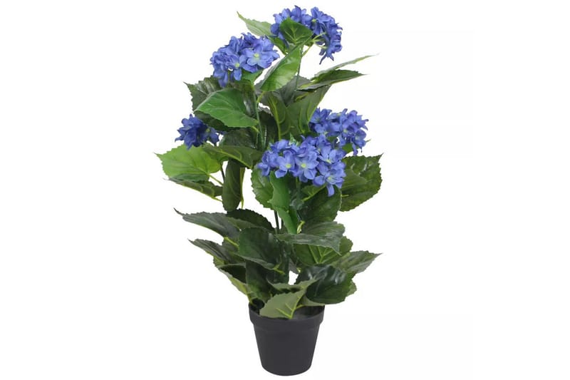 Kunstig hortensia med potte 60 cm blå - Balkongblomster - Kunstige planter