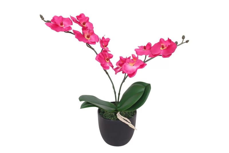 Kunstig Orkidé med Potte 30 cm Hvit - Rosa|Grå - Balkongblomster - Kunstige planter