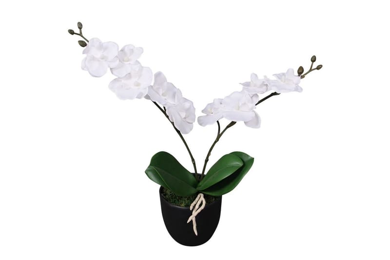 Kunstig Orkidé med Potte 30 cm Hvit - Hvit - Balkongblomster - Kunstige planter