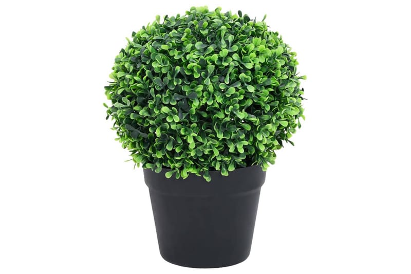 Kunstige buksbomplanter med potte 2 stk ballformet 32 cm grø - grønn - Hagemøbler - Balkong - Balkongdyrking - Balkongblomster