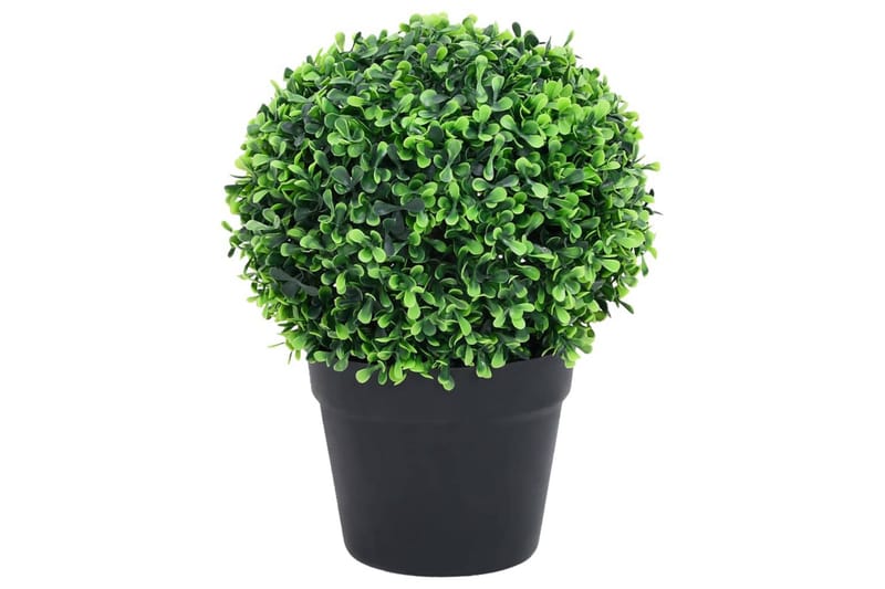 Kunstige buksbomplanter med potte 2 stk ballformet 32 cm grø - grønn - Balkongblomster - Kunstige planter