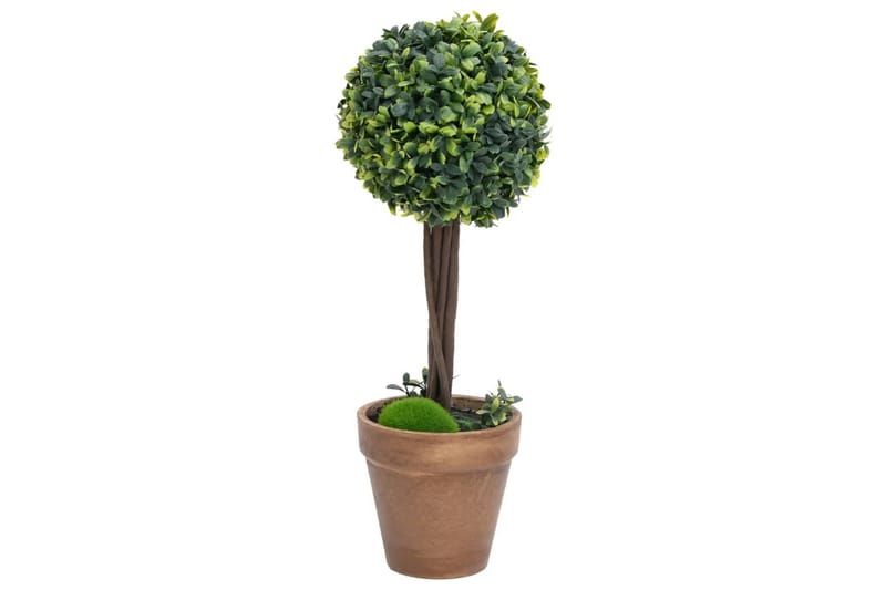 Kunstige buksbomplanter med potte ballformet 2 stk 33 cm grø - grønn - Hagemøbler - Balkong - Balkongdyrking - Balkongblomster