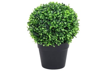 Kunstige buksbomplanter med potte 2 stk ballformet 37 cm grø - grønn - Hagemøbler - Balkong - Balkongdyrking - Balkongblomster
