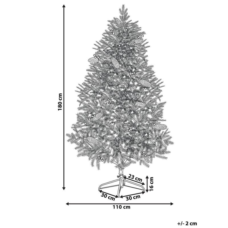 Palomar Plastgran 180 cm med Belysning - Grønn/Svart - Innredning - Julepynt & helgedekorasjon - Julepynt & juledekorasjon - Plastjuletre