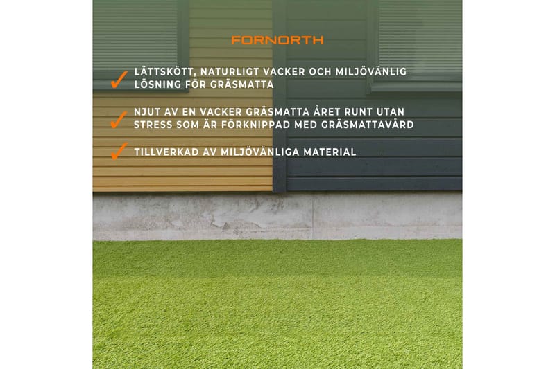 Fornorth Kunstgress Natural 34 mm, 1x10 m Rull - Grön - Hagemøbler - Balkong - Balkonggulv - Kunstgress balkong