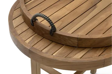 Hillerstorp Himmelsnäs rundt sidebord brett / utebord og avlastningsbord utendørs 60 cm tre - Brun - Hagemøbler - Balkong - Balkongmøbler - Balkongbord